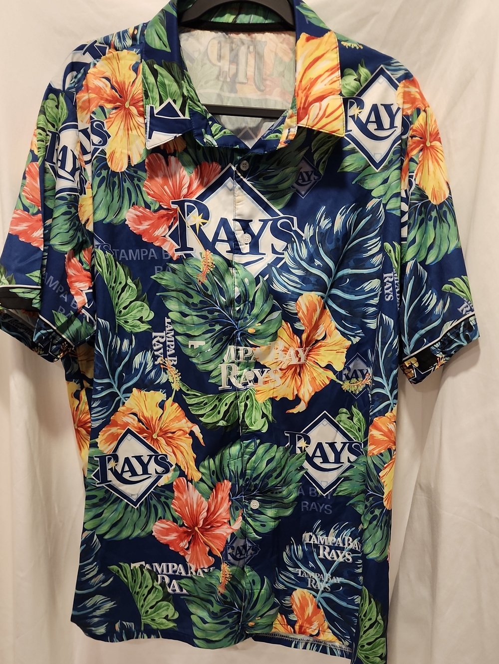 Tampa Bay Rays Navy Floral Hawaiian Shirt